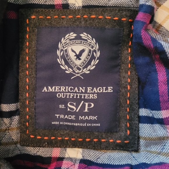 American Eagle Dark Grey Wool Blend Short Pea Coat S - Picture 7 of 7